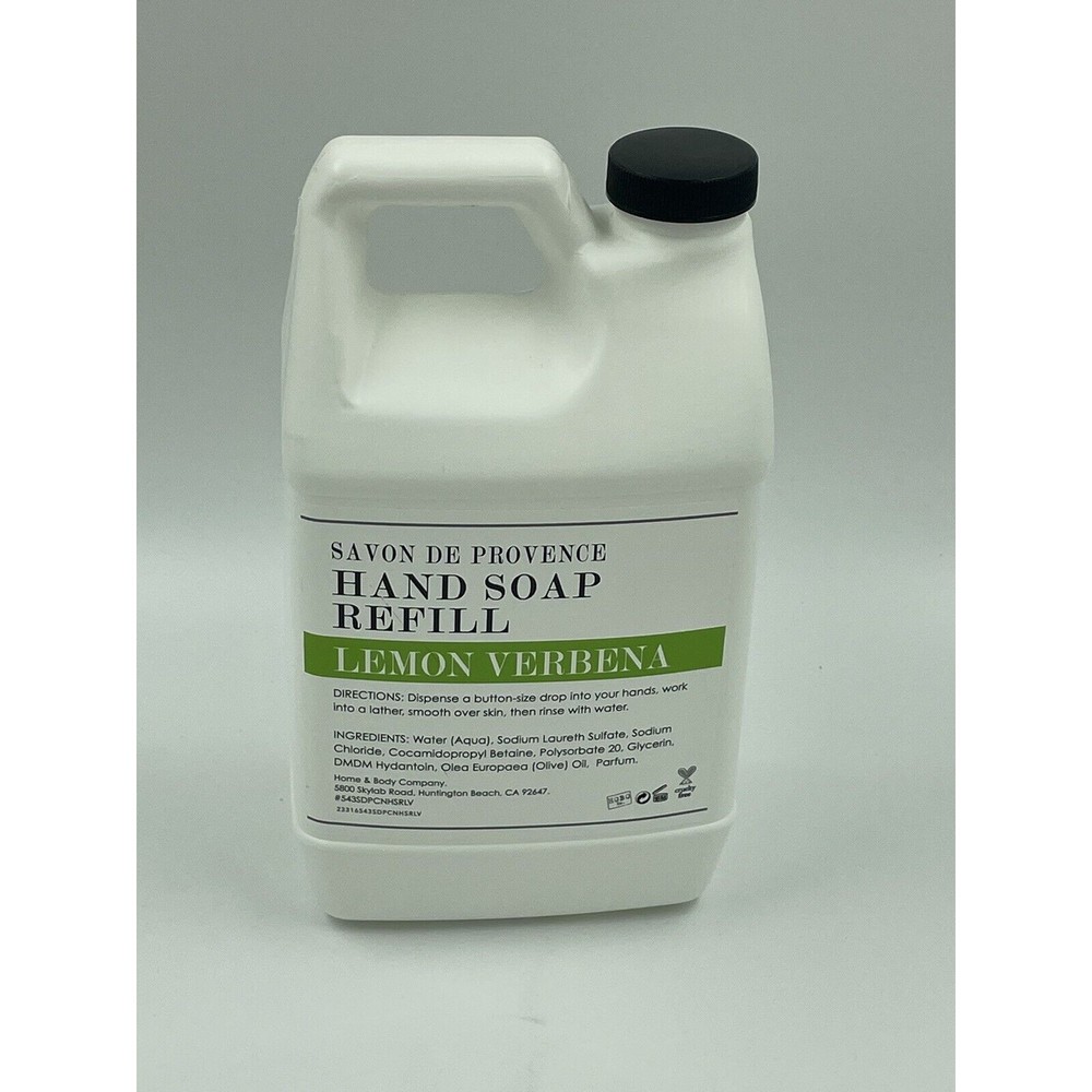 HOME & BODY SAVON DE PROVENCE HAND SOAP REFILL LEMON VERBENA OLIVE OIL 64oz - Picture 9 of 11